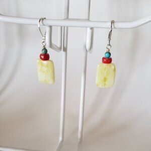 3 for  30   Handmade silver plated wire wrapped with  oral Turquoise